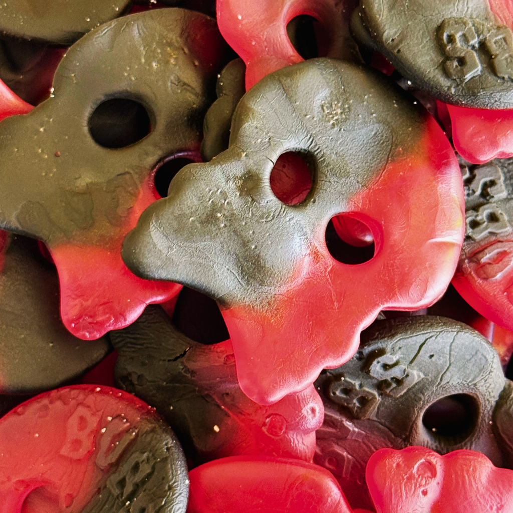 Raspberry Licorice Skull